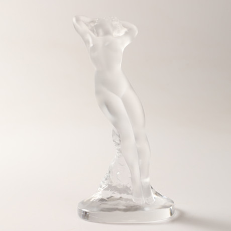 Lalique crystal statue Danseuse Bras Leves nude woman sculpture