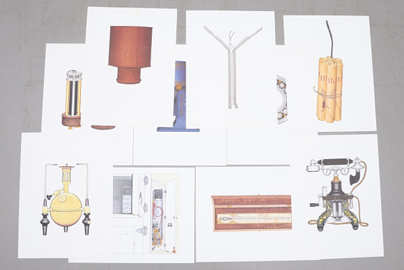 ANDERS ÖSTERLIN. FOLDER WITH 10 LITHOGRAPHS, “SWEDISH INVENTIONS ...