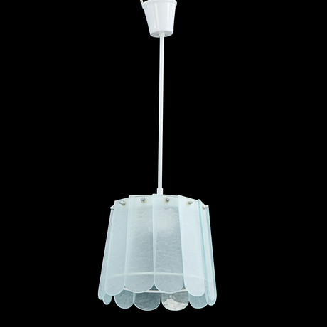 THOMAS SANDELL, taklampa, "Centurion, 1950", Gärsnäs. Skärm av blästrat glas. Formgiven av Thomas Sandell för på auktion hos Crafoord Auktioner Stockholm