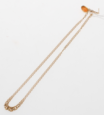 HALSBAND, ÖRHÄNGE samt HÄNGE, 18k guld, vikt ca 6,7 gram.