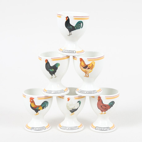Juego De 12 Hueveras De Porcelana Blanca - Para Huevos Duros O Pasados Por Agua, Aptas Para Lavavajillas