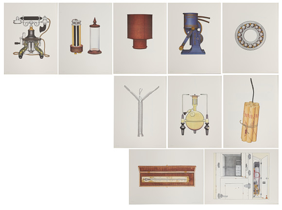 ANDERS ÖSTERLIN. Portfolio “Swedish inventions”, 10 serigraphs, signed ...