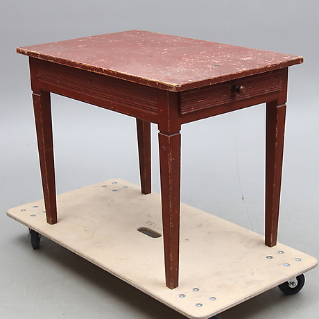 TABLE with drawer, commoner, 19th century. Folk art - Furniture - Auctionet