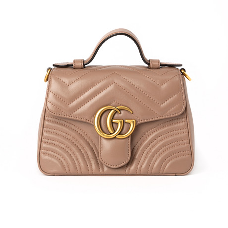 GUCCI. Väska, "GG Marmont Mini Top Handle", läder.