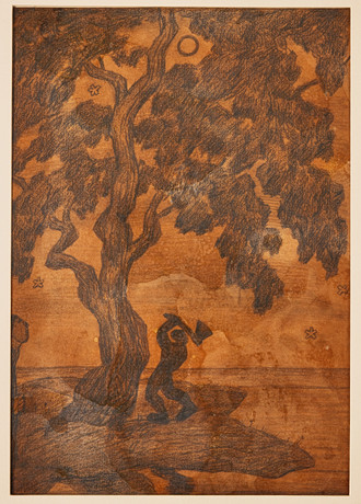 KRISTJAN RAUD (1865-1943. Oak Chopper (Oak Chopper). Art - Drawings ...