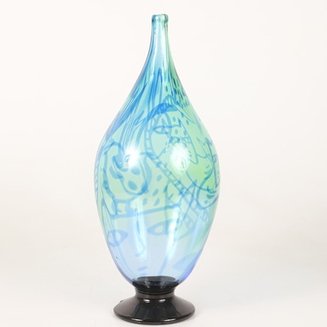 ANNE NILSSON. vase, “Smiley face”, art glass, Orrefors