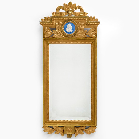 from Sweden＊Vintage mirror・* Antique Gustavian Gray and Gold Mirror, Sweden circa 1880