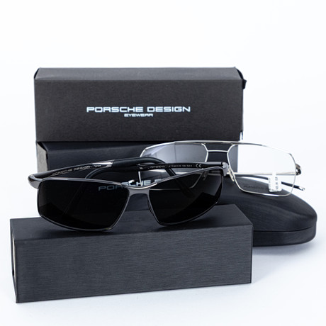 PORSCHE DESIGN. Ett par solglasögon och glasögon (2).