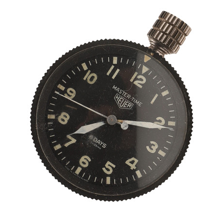 A VINTAGE MASTER-TIME 8 DAY CAR DASHBOARD CLOCK AUTO RALLY BY HEUER ...