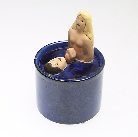 Lisa Larson ◇ Lock med man i hatt Lisa Larson, figurin, 