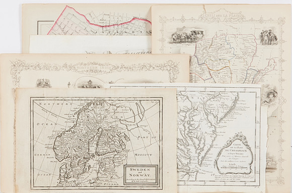 COLECCIÓN DE MAPAS DE DIFERENTES PARTES DEL MUNDO, SIGLO XVII Y XIX, 7 ...