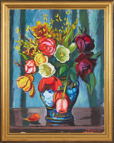 Veronika Keerdoja Est 1904 1985 Stilleben Olja På Duk Signerad