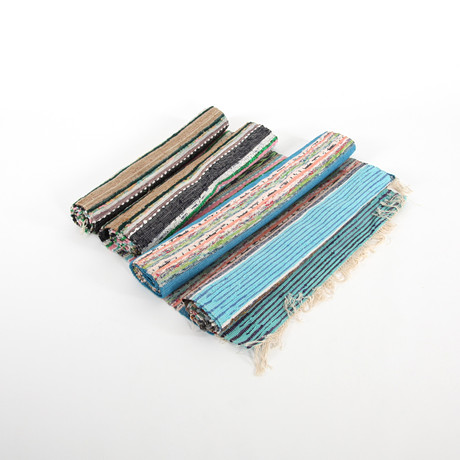 A set of four cloth mats, Skåne, later part of the 20th century ...