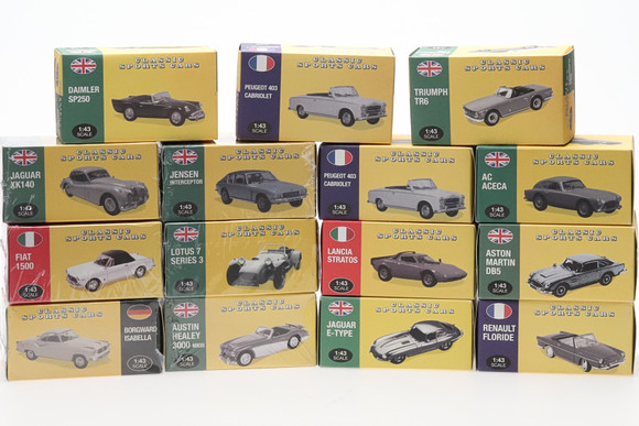 MODEL CARS. 15 pcs, Classic Sports Cars, ATLAS EDITIONS, 1:43 scale ...