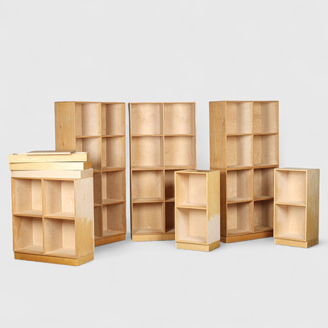 At-Bo bookcase modules made of birch wood. AT-BO, Denmark (9+9 ...