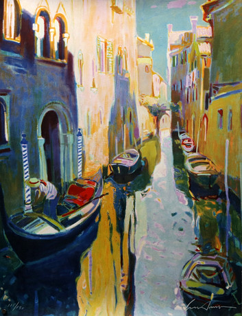 JOAQUÍN TORRENTS LLADÓ. Boat in Torcello, Venice. Art