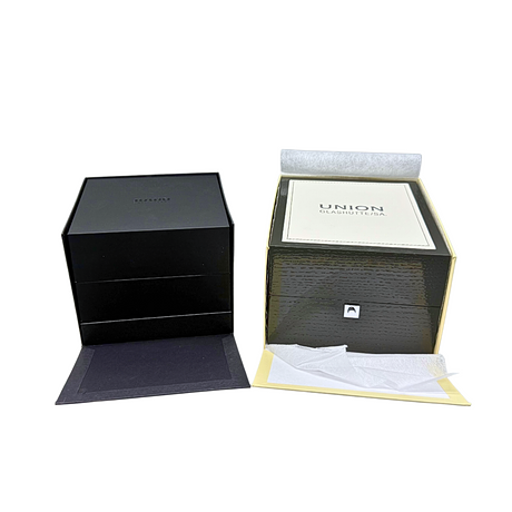 PAIR OF WATCH BOXES, UNION GLASHÜTTE, RADO, SWITZERLAND, ORIGINAL ...