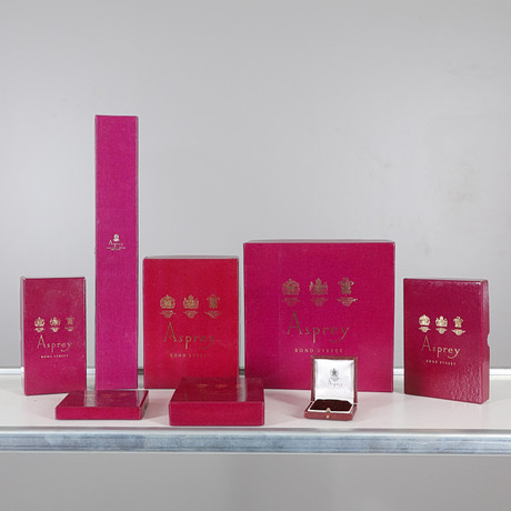 SEVEN ASPREY & CO BOXES, AND AN ASPREY & CO JEWELLERY BOX. Jewellery ...