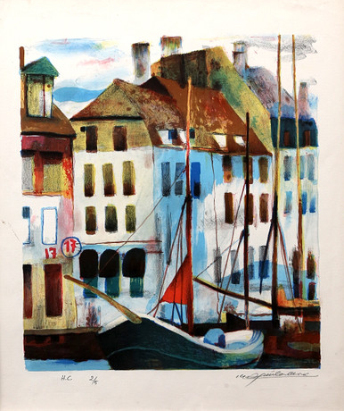 Homage to Joaquín Torrents Lladó JOAQUÍN TORRENTS LLADÓ. Boat in Torcello, Venice. Art - Paintings