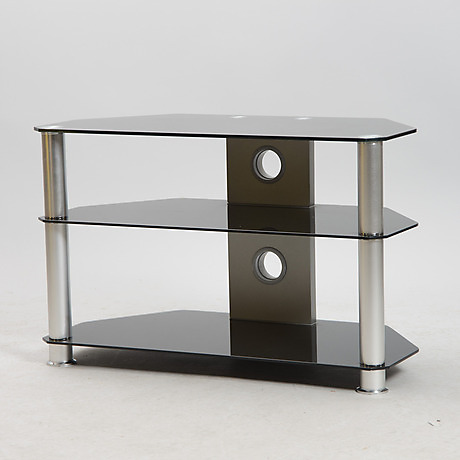 Bord på Helsingborgs Auktionskammare Auctionet SATSBORD, rökfärgat glasmetall. Möbler Bord Auctionet