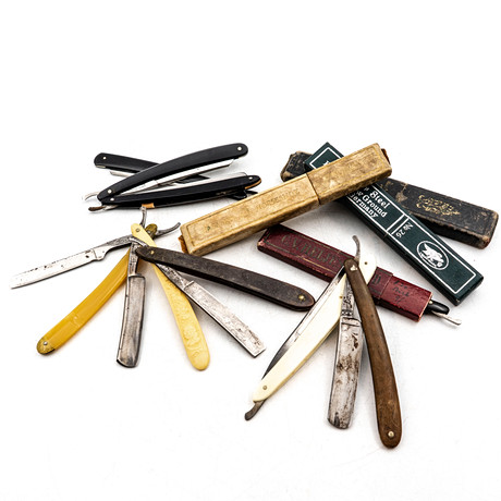 RAZOR KNIVES, 12 pcs, including C.V Heljestrand, Eskilstuna, Sweden ...