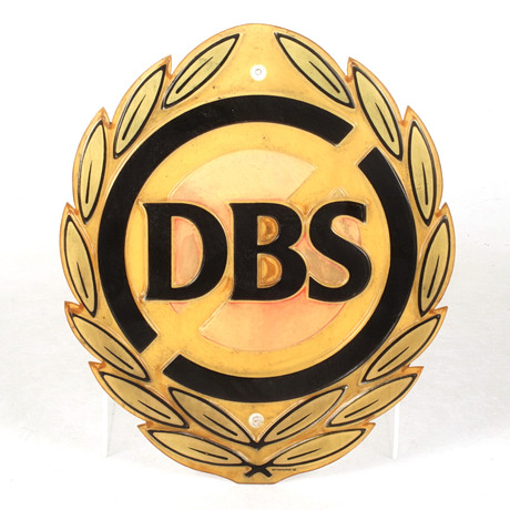 A plastic advertising sign, DBS, later part of the 20th century ...