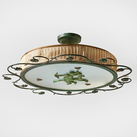 BJERKÅS ARMATUR. Plafond, 1940s, Swedish Modern, model 448, green ...