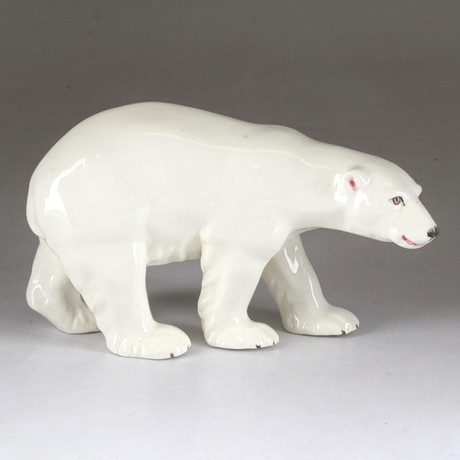 □PolarBear□Knud Kyhn◇２１×３６◇B&G・ＲＣ◇ Polar Bear with Seal, Royal Copenhagen figurine no. 1108 or