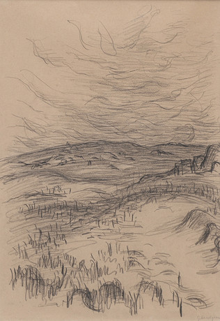 GUNNAR HASSELGREN 1903-1987. CHARCOAL ON PAPER, LANDSCAPE, SIGNED. Art ...