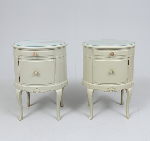 A pair of bedside tables, first half of the 20th century. Furniture ...