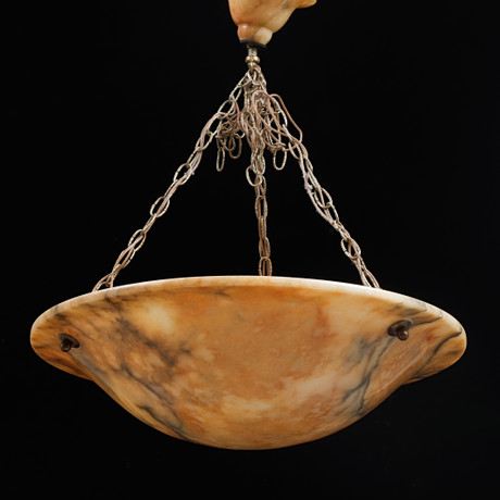 A ceiling lamp/AMPEL, alabaster, first half of the 20th century ...