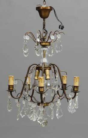 LJUSKRONA, 5 ljusarmar, rokokostil, 192000-tal.