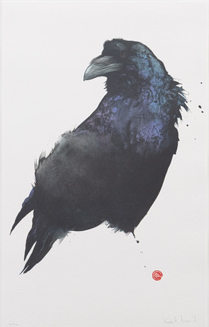 KARL MÅRTENS. Raven, lithograph in colours, signed and numbered 127/290 ...