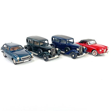 ROBEDDIE, MODELLBILAR, 4st, 1937, 1972, 1937, 1956, VOLVO, originalförpackningar.