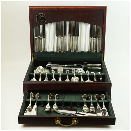 A GEORGE BUTLER CANTEEN OF 'HEIRLOOM' COLLECTION' SILVER-PLATED CUTLERY ...