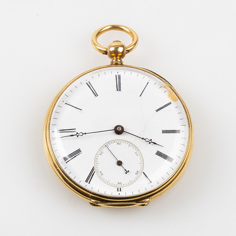 POCKET WATCH, 18K gold, key chain. Clocks & Watches - Pocket & Stop ...