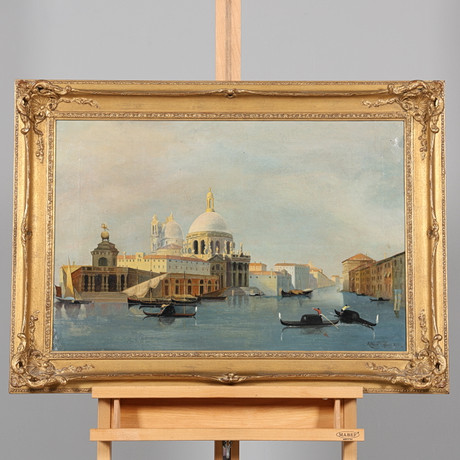 JOAQUÍN TORRENTS LLADÓ. Boat in Torcello, Venice. Art - Paintings