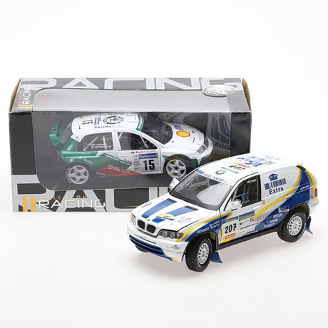 MODELLBILAR, 2 st, Skoda Fabia WRC 2003 & BMW X5 Rally X-Raid, Solido, skala 1:18.
