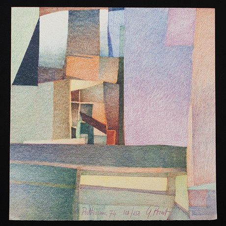 GEORGE POINT. Composition, lithograph in colours, signed G. Point. Art ...
