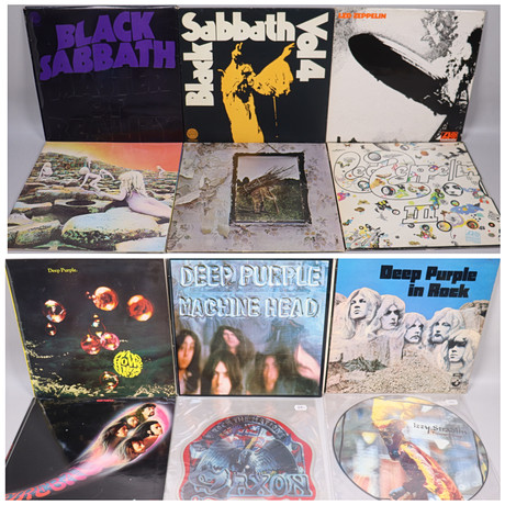 VINYL -/LP-SKIVOR, hårdrock, Black Sabbath, Led Zeppelin, Lita Ford, Deep Purple, Saxon mm.