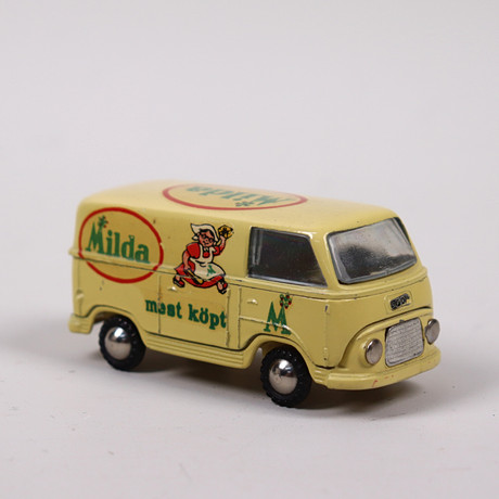 LEKSAKSBIL, Ford Taunus skåpbil, "Milda Margarin", Tekno, Denmark.