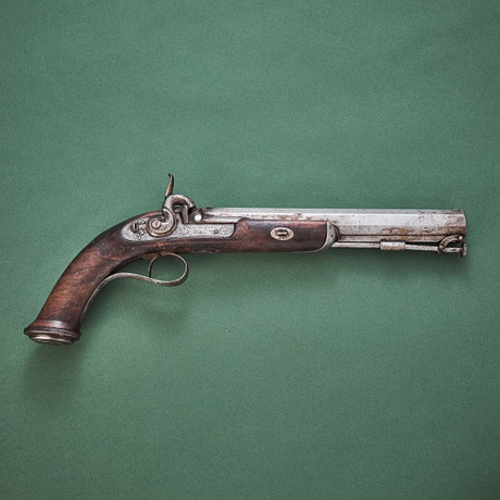 SLAG LOCK PISTOL, British, lock plate signed Brown & Rodda, mid 19th ...