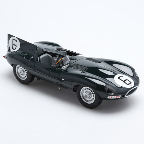 MODELLBIL, "JAGUAR D-TYPE, 1955 LEMANS 24hours WINNER", Autoart., såld på svensk auktion för 3 180 kr