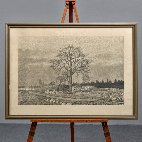 OLOF THUNMAN (1879-1944) GRAPHIC PRINT ON PAPER “GRÖNÖ” SIGNED, DATED ...