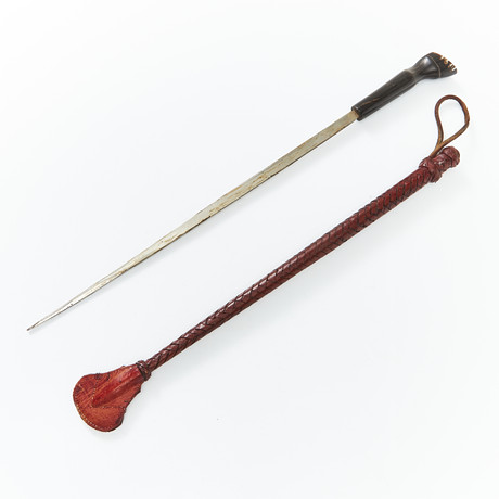 Riding rod with stiletto, 20th century, decoration in the shape of a ...