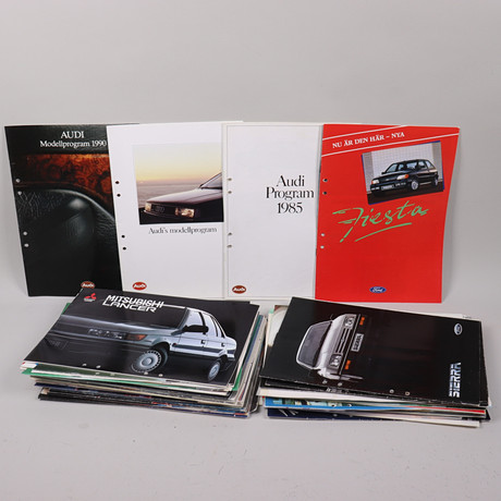 BILBROSCHYRER, diverse, Audi, Volvo, Lada, Ford, Honda, Niva, Isuzu, Samara, Saab, Mazda, Mercedes, Opel, Renault, Talbot, Subaru, Toyota mm, 1980/90-tal.