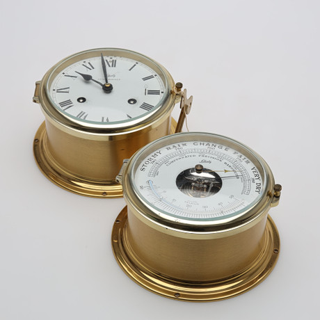SHIP WATCH and BAROMETER, brass. Clocks & Watches - Other clocks ...