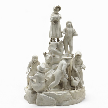 “Sheperds”, a 19th century German porcelain sculptural group. Ceramics ...