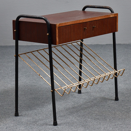 BEDSIDE TABLE WITH DRAWER/MAGAZINE RACK, MAHOGANY, 1950S. Furniture ...