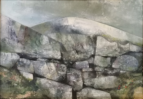 *1968 ABSTRACT SIGNED PAINTING OF A ROCKY LANDSCAPE. Art - Paintings ...